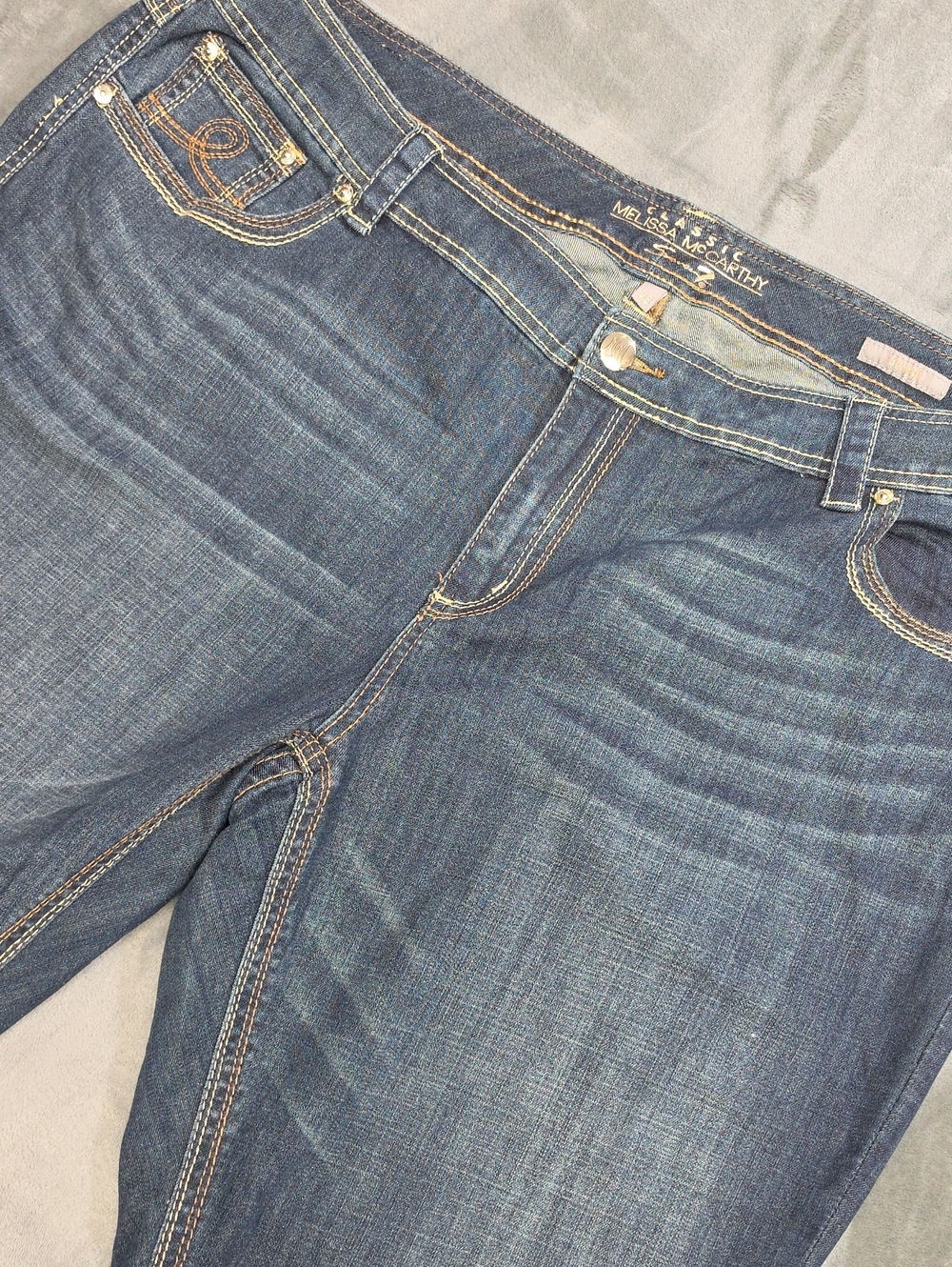 Melissa McCarthy Medium Blue Straight-Leg Stretch Jeans
